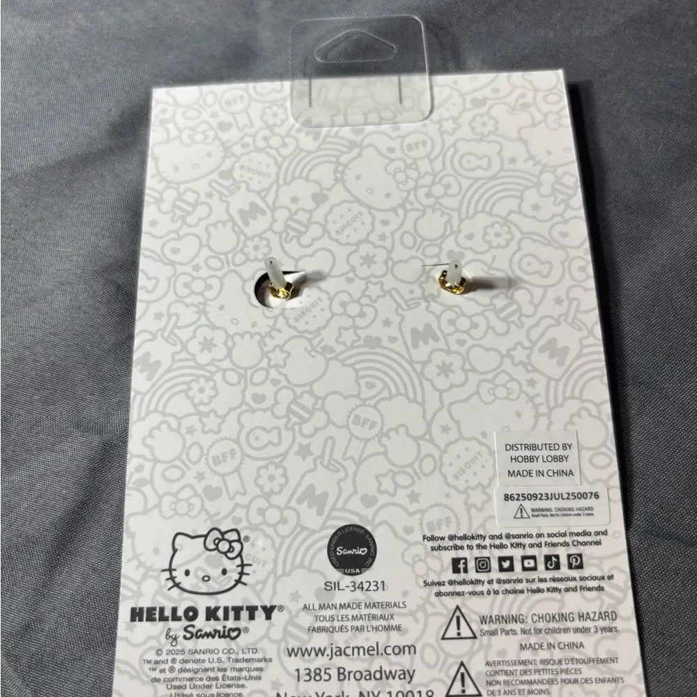 New Hello Kitty Rhinestone Earrings NWT